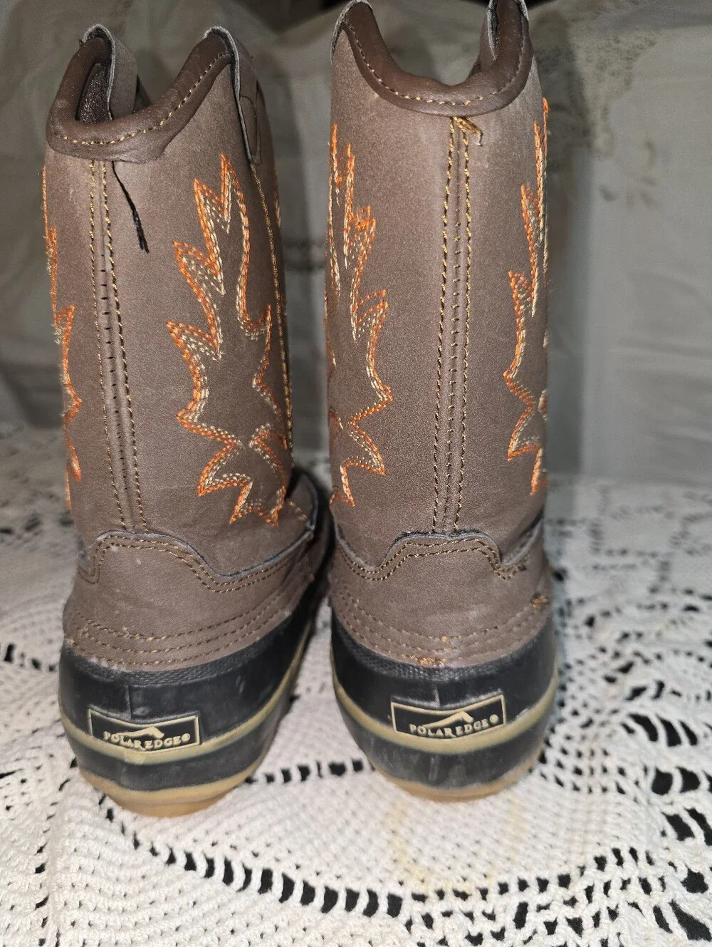 Polar Edge Youth Western Flair Zipper Duck Boots, Insulated, Waterproof, Youth 6